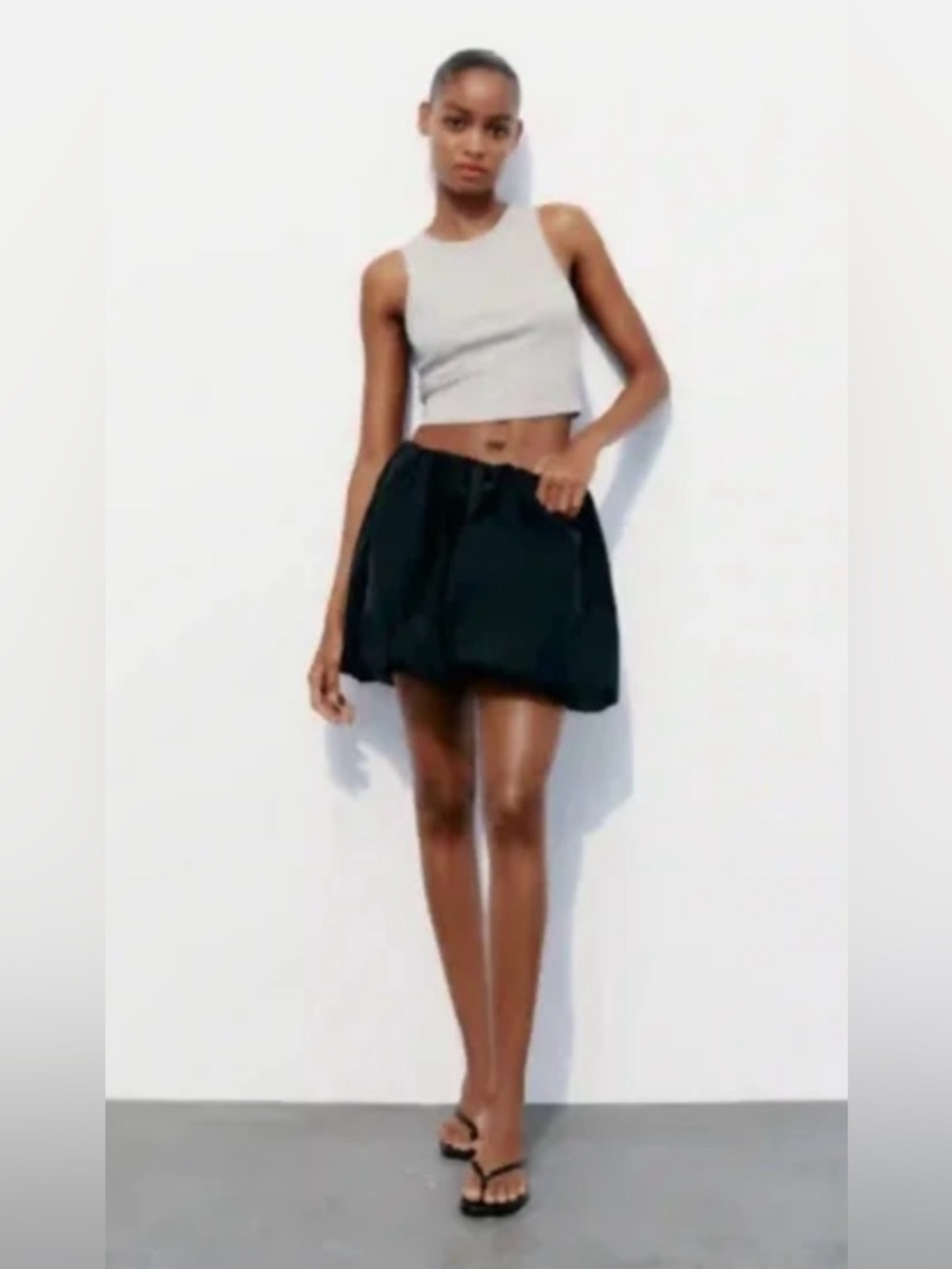 Zara Black Bubble Mini Skirt NWOT